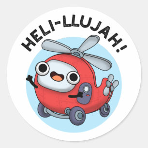 Adesivo Heli-Llujah Cute Helicopter Pun