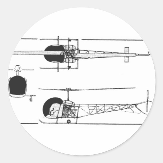 Adesivo Helicóptero Bell 47 (Frente)