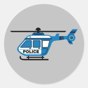 Adesivo Helicóptero da Polícia Animada