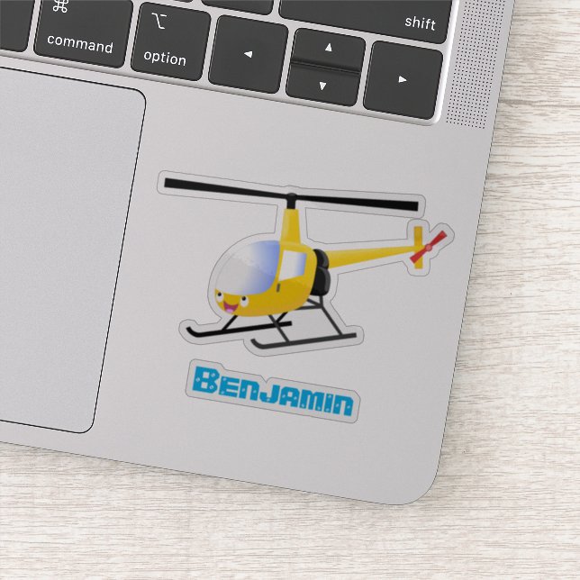 Adesivo Helicóptero de animação amarelo giro (Detalhe)