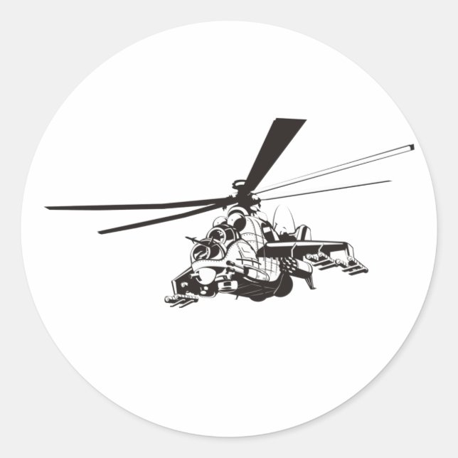 Adesivo Helicóptero de desenho "Hind" (Frente)