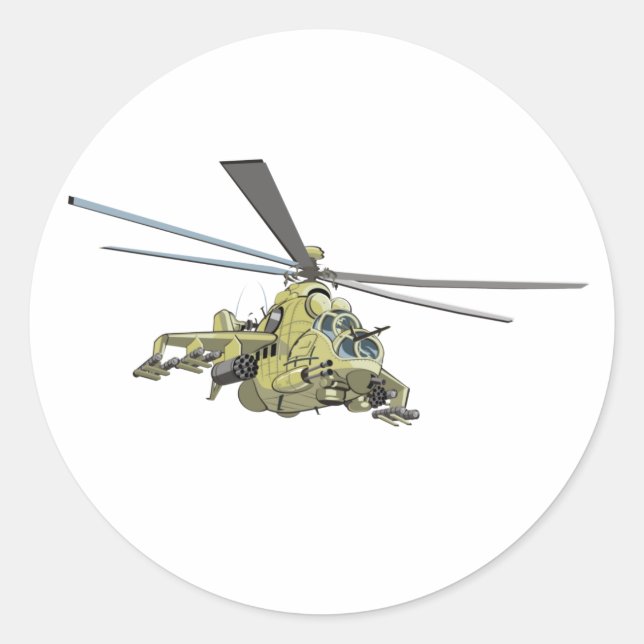 Adesivo Helicóptero de desenho "Hind" (Frente)