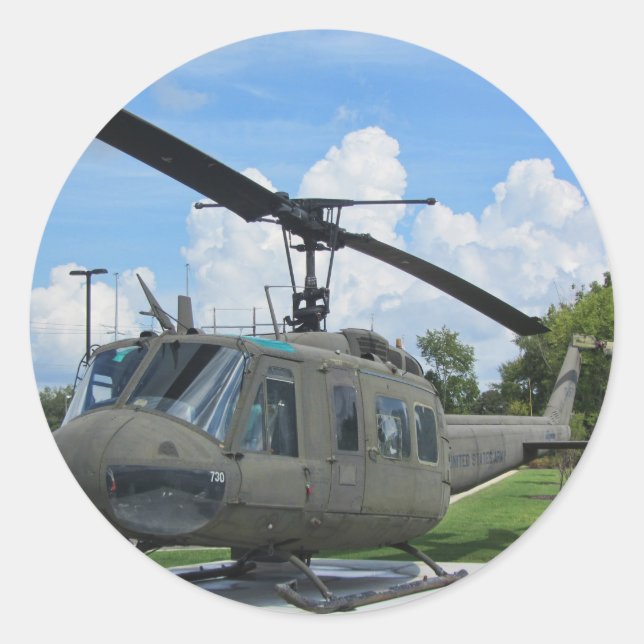 Adesivo Helicóptero Militar Vintage Vietnam Uh-1 Huey (Frente)