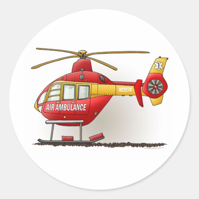 Adesivo Helicóptero - Vinheta Ambulante (Frente)