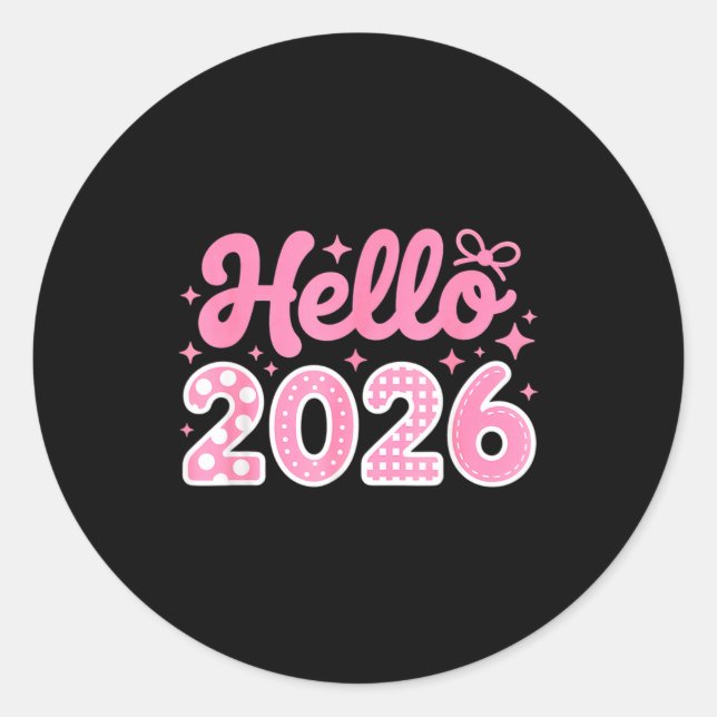 Adesivo Hello 2026 Cute New Year Shirt For Women Girls Kid (Frente)