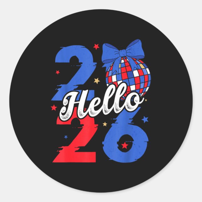 Adesivo Hello 2026 Happy New Year 2026 New Year's Eve Part (Frente)