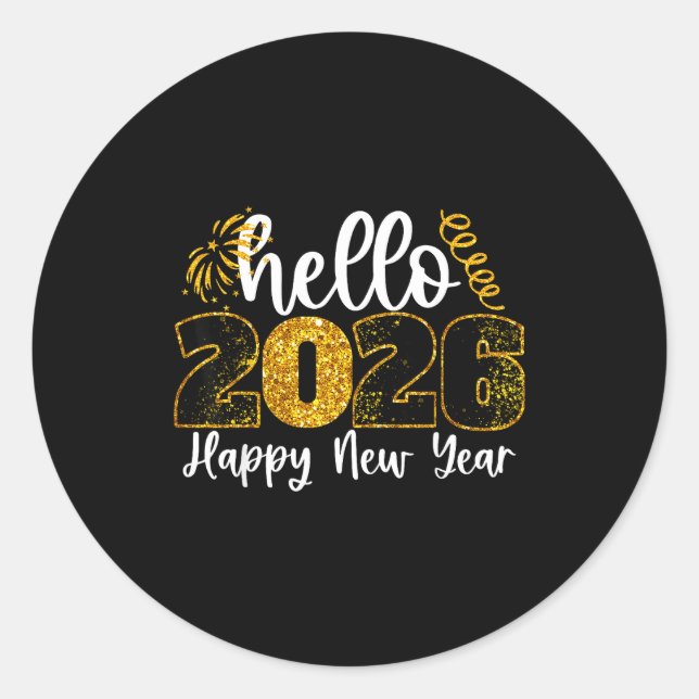 Adesivo Hello 2026 Happy New Year Countdown Party Family M (Frente)