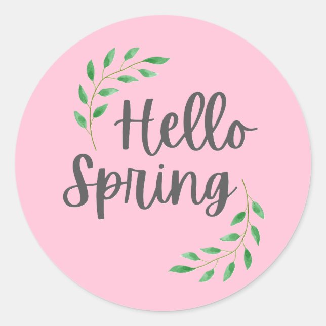Adesivo Hello Spring Pink Pastel  Springtime  (Frente)