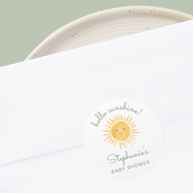 Adesivo Hello Sunshine Baby Shower  (Criador carregado)