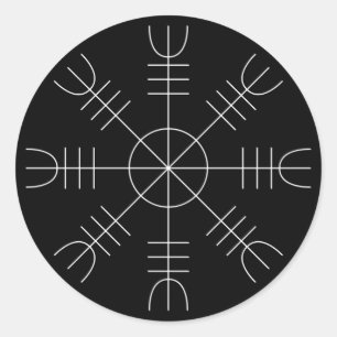 Adesivo Helm Of Awe Viking Protection Black White Sticker
