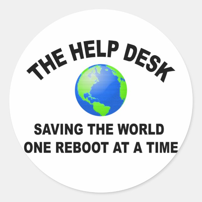 Adesivo Help Desk - Salvando o mundo (Frente)