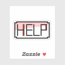 Adesivo Help! Retro RPG Chat Box Pixel Design