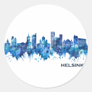 Adesivo Helsínquia Finlândia Skyline Blue