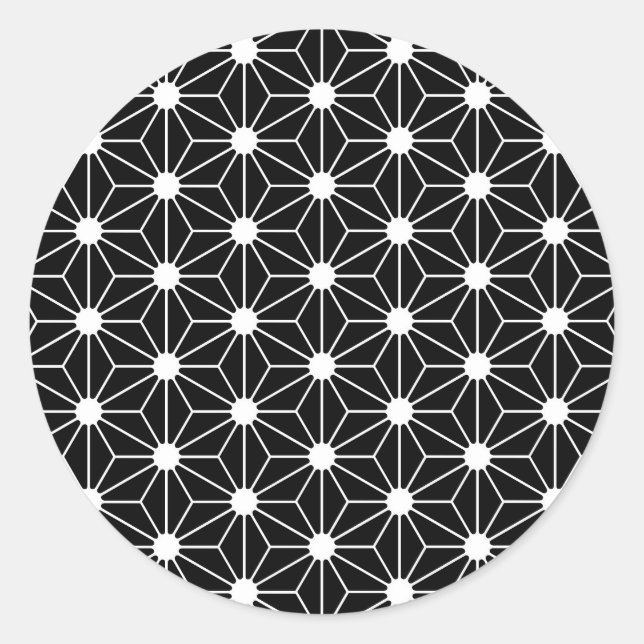 Adesivo Hemp Leaf Asanoha japão padrão tradicional (Frente)