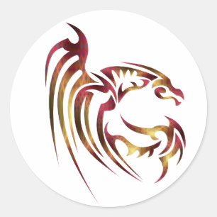 Adesivo Henham o dragão vermelho e Dourado metálico
