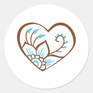 Adesivo Henna Heart Blue