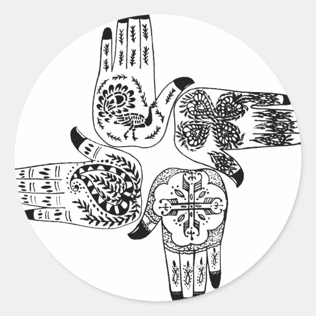 Adesivo Henna Mehndi dava Designs Indianos Pintados Casame (Frente)