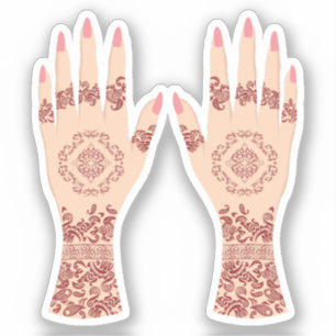 Adesivo Henna Mehndi mãos Desi árabe