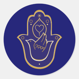 Adesivo Henna Peace & Love Hamsa Blue