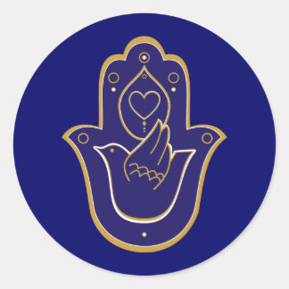 Adesivo Henna Peace & Love Hamsa Blue