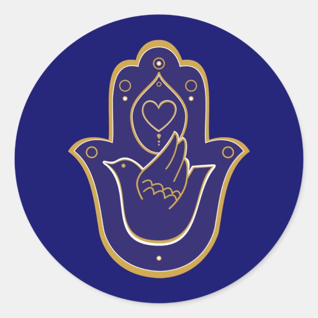 Adesivo Henna Peace & Love Hamsa Blue (Frente)