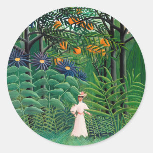 Adesivo Henri Rousseau - Mulher Caminhando numa Floresta E