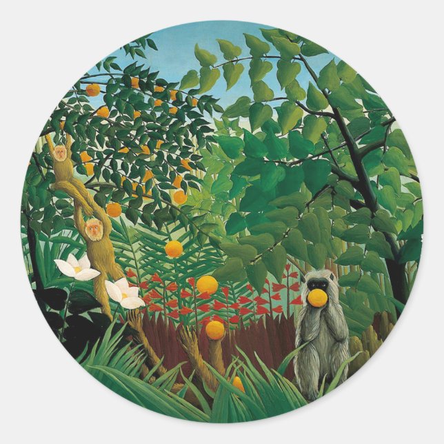 Adesivo Henri Rousseau - Paisagem Exótica (Frente)