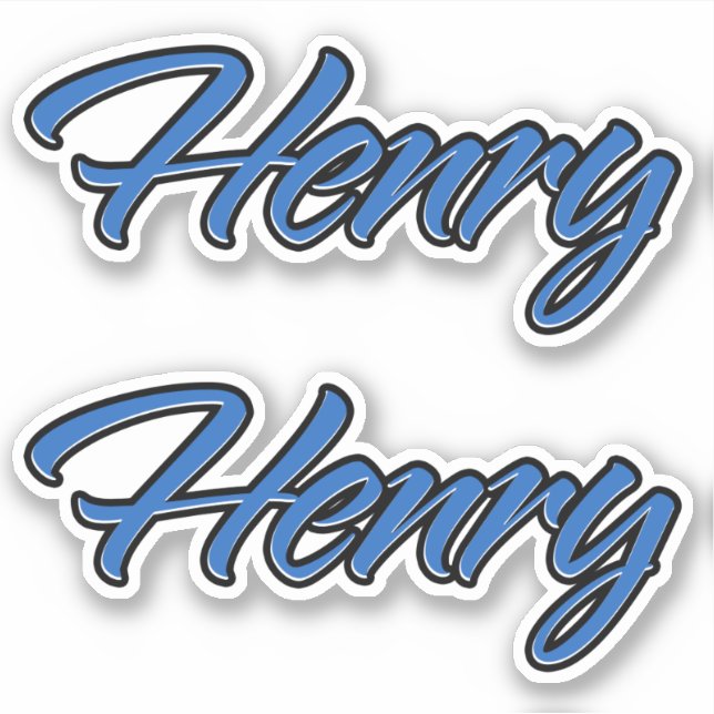 Adesivo Henry Name blue Aufkleber Sticker Stickerset (Frente)