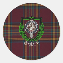 Adesivo Hepburn Scottish Clan Tartan & Crest