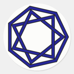Adesivo Heptagram azul escuro no Heptagon