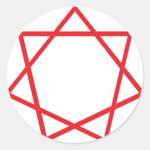 Adesivo Heptagram vermelho