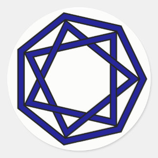 Adesivo Heptagrama Azul Escuro em Heptagon