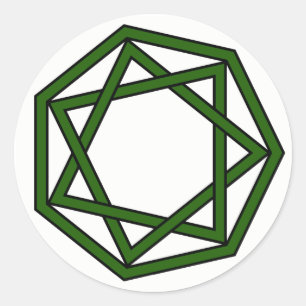 Adesivo Heptagrama Verde Escuro em Heptagon