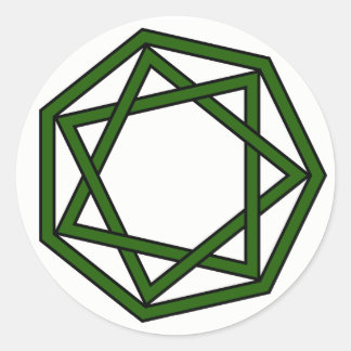Adesivo Heptagrama Verde Escuro em Heptagon