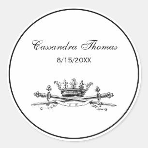 Adesivo Heráldica Crown Crown Swords Sabers Emblem Crest