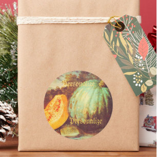 Adesivo Herança da abóbora azul da Vintage renascença de q