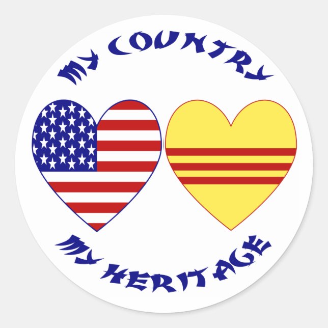 Adesivo Herança do país do Vietname do Sul e dos EUA (Frente)