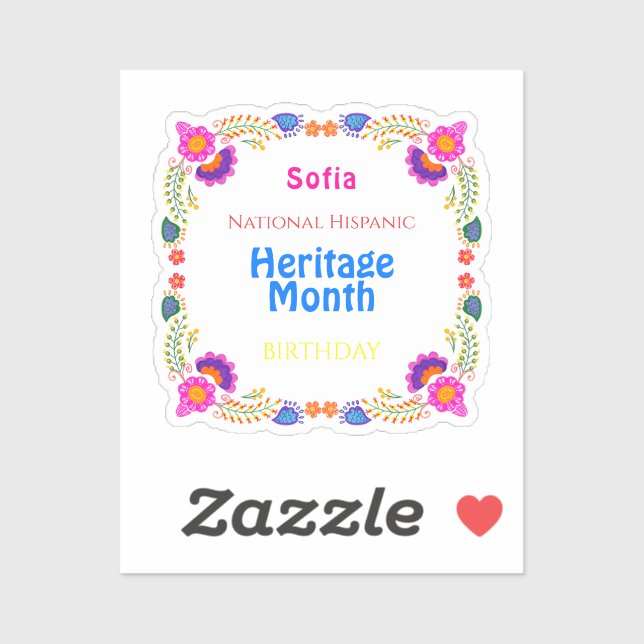 Adesivo Herança Nacional Hispânica Aniversário Corante (Folha)