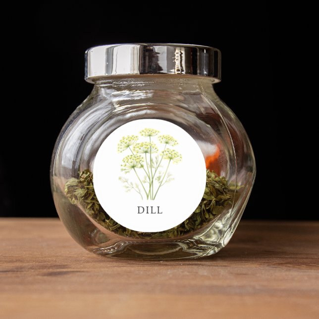 Adesivo Herb Dill Watercolor (Herb Dill Watercolor Classic Round Sticker)
