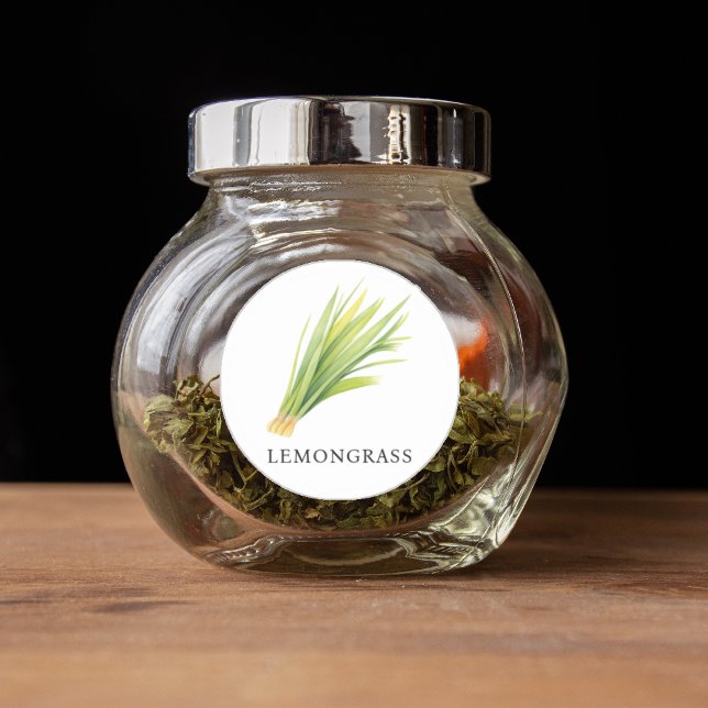 Adesivo Herb Lemonlaw Watercolor (Herb Lemongrass Watercolor Classic Round Sticker)