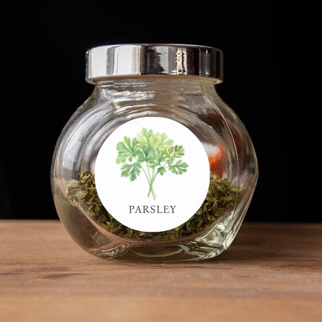 Adesivo Herb Parsley Watercolor (Herb Parsley Watercolor Classic Round Sticker)