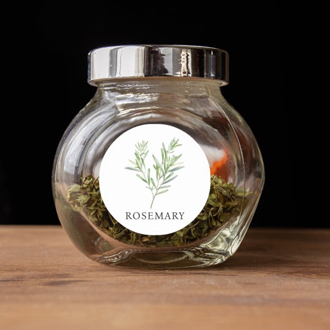 Adesivo Herb Rosemary Watercolor (Herb Rosemary Watercolor Classic Round Sticker)