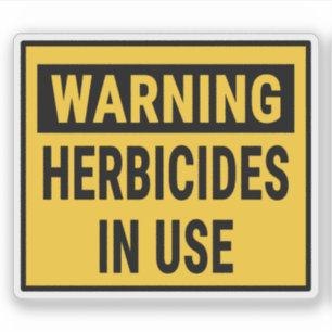 Adesivo Herbicidas de aviso em uso