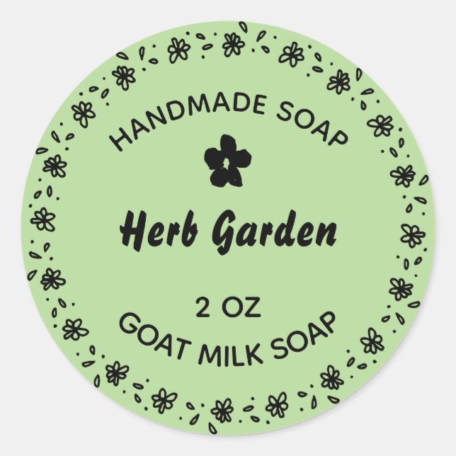 Adesivo Herbo do País da Flor Russa de Sabão Caseiro (Frente)