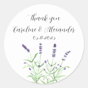 Adesivo Herbos de Lavanda de Aquarela Elegante Casamento F