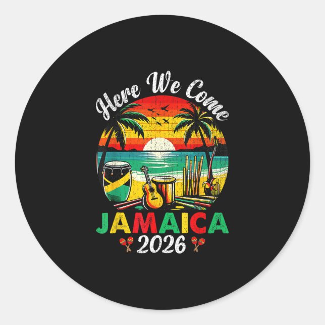 Adesivo Here We Come Jamaica 2026 Girls Trip Family Summer (Frente)