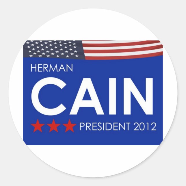 Adesivo Herman Cain 2012 (Frente)