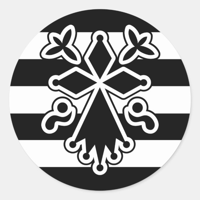 Adesivo Hermine bretonne en gwenn ha du (blanc et noir) (Frente)