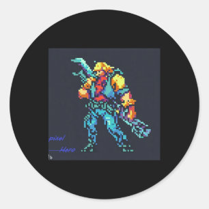 Adesivo Herói (Arte do estilo Pixel do Jogo Retroativo dos