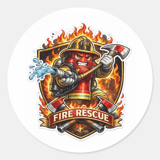 Adesivo Herói do Resgate de Incêndio (Frente)